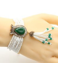 Sunspicems Vintage Beaded Charm Bracelet Turkish Women Bride Jewelry Tulip Flowe - £9.78 GBP