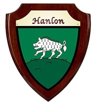 Hanlon Irish Coat of Arms Shield Plaque - Rosewood Finish - £34.05 GBP