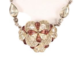 Rhinestone Layered Choker Necklace Lavender and Clear Stones 14 Inches F... - $561.45 MXN