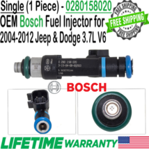 Genuine Bosch x1 Fuel Injector for 2004-2012 Jeep &amp; Dodge 3.7L V6 #0280158020 - £31.14 GBP