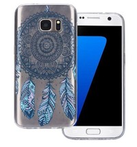 For Samsung Galaxy S7 - Rubber Gummy Skin Case Cover Blue Clear Dreamcatcher - £10.17 GBP