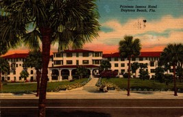 Vintage Linen Postcard -Princess Issena Hotel, Daytona Beach Florida Fl -BK29 - £2.38 GBP