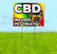 Cbd Infused Pet Treats 18x24 Yard Sign Corrugated Plastic Bandit Lawn Thc Dogs - £22.32 GBP+