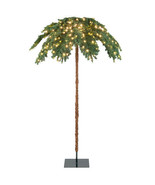 6 Feet Pre-Lit Xmas Palm Artificial Tree with 250 Warm-White LED Lights - £111.25 GBP