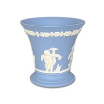 Wedgwood Blue Jasperware Four Seasons Cherub Angels Vintage 3.5” Vase En... - £21.89 GBP