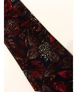 Halston III Men&#39;s Neck Tie 100% Italian Silk Navy Blue Red Brown Floral ... - £20.78 GBP