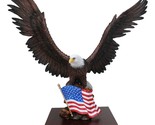 Large Wings Of Liberty Bald Eagle Set On American Flag Statue With Base 17&quot; - €114,57 EUR