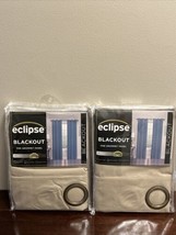 2 Eclipse Microfiber Beige Grommet Blackout Drapes Curtain Panels 42 X 8... - $38.60