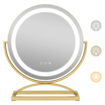 16&quot; Round Vanity Mirror 360 Rotation w/3-Color Lights Smart Touch Screen... - $118.99