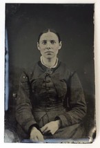 Antique Tintype Photo of Lovely Girl Young Woman Lady  Tinted Colored Cheeks - £19.93 GBP