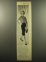 1959 Bonwit Teller Fashion by Adele Martin Advertisement - The check-up ... - $18.49