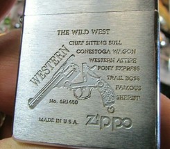 extremely RARE 1995 ZIPPO THE WILD WEST WESTERN No. 6R1480  NMINT - $250.00