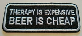 Beer is Cheap~Biker~Brewiana~Embroidered Patch~3 1/2&quot; x 1 3/8&quot;~Iron or Sew On - £2.51 GBP