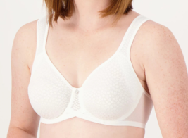 Breezies Underwire Diamond Shimmer Unlined Support Bra- WHITE, 36B A561419 - £22.79 GBP