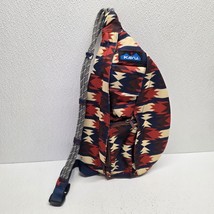 KAVU Rope Sling Bag Backpack Aztec Print Blue Red Tan - $17.73