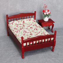 AirAds Dollhouse 1:12 Scale Dollhouse Miniatures Wood Bed Side Stand Ros... - $7.35+