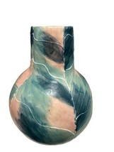 Thailand broad strokes pastel stoneware ceramic Vase home decor vintage - $44.54