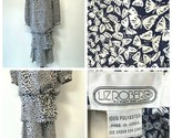 Vintage 80s Dress size M Liz Roberts Butterfly Print Drop Waist Cottagec... - $17.75