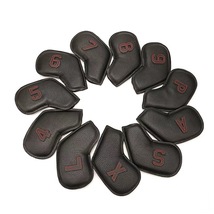 Golf Club Iron 4-9-PASX Head Cover Red Gray Edge Number Black PU Leather 11pcs - £32.08 GBP