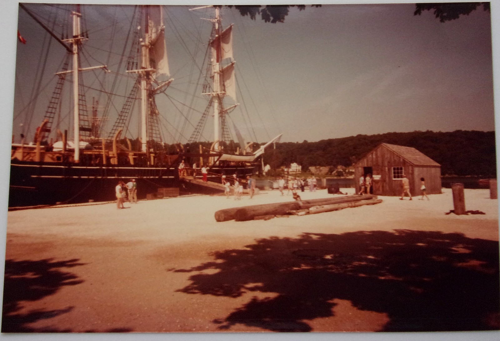 Vintage Ships At Dock Mystic Seaport Museum Connecticut 1984 - $1.99