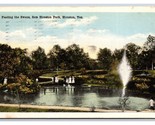 Feeding Swans Sam Houston Park Houston Texas TX WB Postcard N25 - $3.36