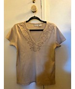 Chico’s Sparkly Short-Sleeved Shirt - Size 2 - £23.53 GBP