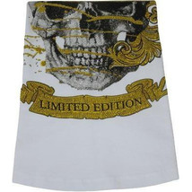 Men LAVERITA European Fashion Crew Shirt Rhine Stones Skeletons 93356 White image 2