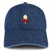 Trendy Apparel Shop Popsicle Patch Unstructured Denim Baseball Cap - Dark Blue - £15.80 GBP