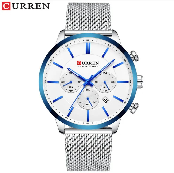 JYM new arrival waterproof fashion steel mesh band Curren 8340 business ... - $38.29