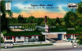 Vtg Postcard Topper Motor Hotel, 711 Union Ave.  Bakersfield Ca. Postmarked 1953 - £5.36 GBP