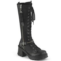 Demonia BRATTY-206 Black Platform Gothic Punk Lace Up Womens Knee High Boots - £88.51 GBP