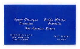 Ralph Flanagan Orchestra Fontane Sisters Vtg Blue Cellophane Business Ca... - $26.07