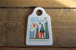 Vintage Funny Bless This House ceramic Cheese grader wall hanging - £6.95 GBP