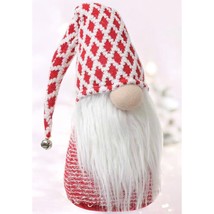 Holiday Christmas Decorative Long White Beard Hat Santa Gnome Red White NEW - $32.76