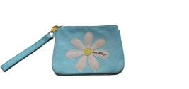 Betsey Johnson Daisy Wristlet Floral Blue Clutch NWT LUV Lined Logo Charm - £16.45 GBP