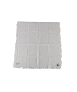 Deadstock Vintage 70s Fringed Crochet Knit Bandana Scarf Wrap White Japan - $41.59 CAD