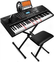 JIKADA 61 Key Portable Electronic Keyboard Piano w/Lighted Full Size - £166.22 GBP