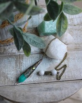 Amazonite Pendulum with White Agate Beads ~ Hope Stone ~ - $550.03 MXN