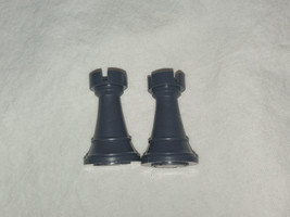 2 Black Rooks Replacement Parts/Pieces for Radio Shack Chess Champion 2150L - $6.29