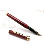 Sheaffer Targa 1034 Fountain Pen Rojo Ronce Plumin F En Oro 14k Años 70 - $189.89