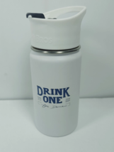 Dutch Bros Coffee Drink One for Dane Collectible White Metal Tumbler 12oz DAMAGE - £10.26 GBP