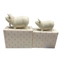 Vintage Department 56 Easter 1998 Set of 2 Pig Figurines #23773 &amp; 23774 (2) - $14.99