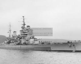 Hms Anson Royal Navy Battleship At Devonport WW2 1945 8X10 B&amp;W Photo - £8.46 GBP