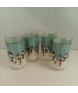 Set Of 4 Meiwa Snowman Serenade Tumblers/Glasses 16oz - $14.84