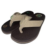 Sanuk Flip Flops Mens Brown Woven Comfort Canvas Sandals Slipper Beer Co... - £48.12 GBP