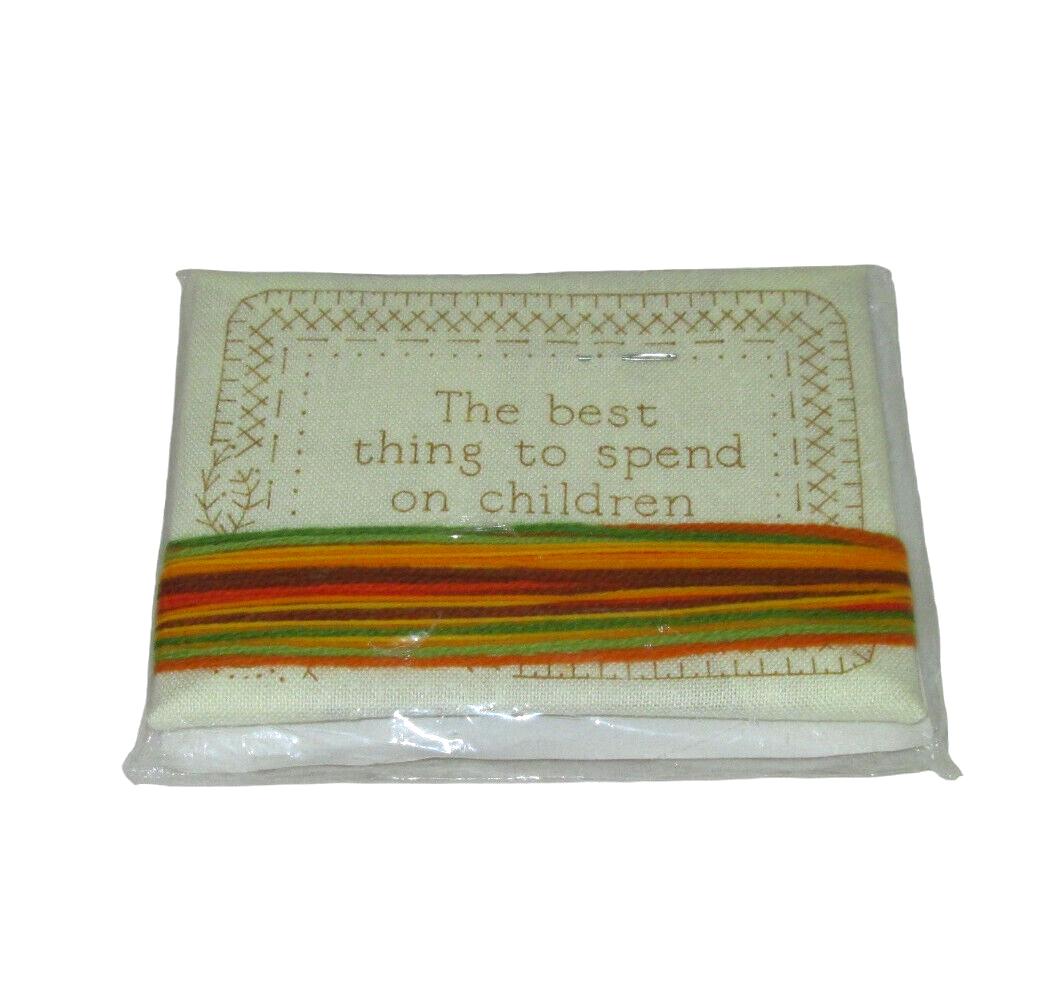 Vintage Jiffy Stitchery Needlepoint Time With Our Child #632 Size 5"x7" Sealed - $9.90