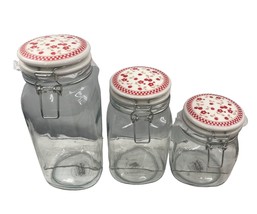 3 General Store Canning Jars Wire Clear Glass Retro Storage Canisters Multi Size - £39.56 GBP