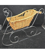 Sleigh Vintage Wicker Metal Lined Victorian Style Doll Display Centerpie... - $464.32 MXN