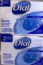 Dial White Clean Rinsing Non-Drying Antibacterial Deodorant Soap 2-2ct Pk=4Bars - £12.51 GBP