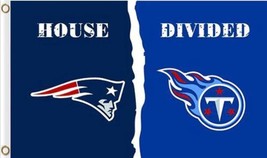 New England Patriots and Tennessee Titans 3x5ft Divided Flag, Machido flag - $17.00